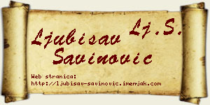 Ljubisav Savinović vizit kartica